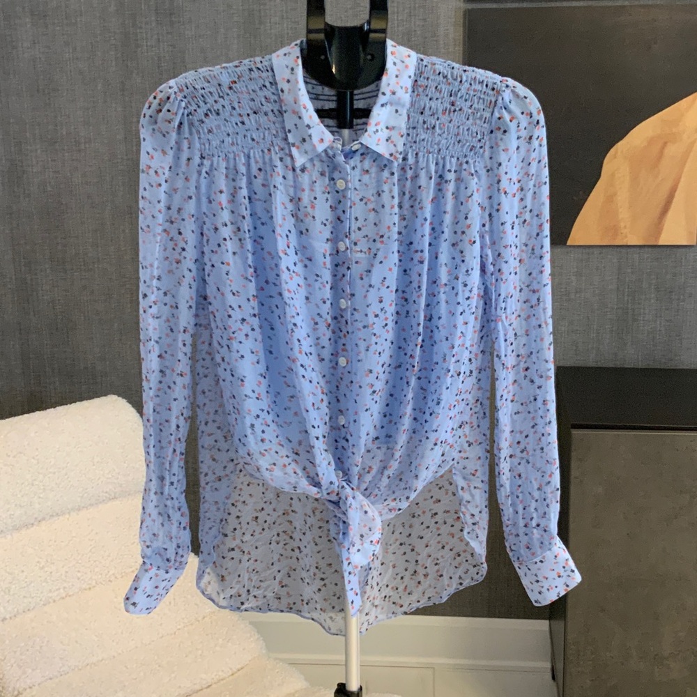Veronica Beard Blue Floral Blouse 6
